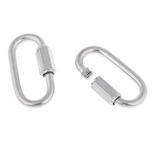 ATORSE 2 Pieces Scuba Diving Dive 316 Stainless Steel Quick Link Clip Snap Carabiner Hook Connector Gear Accessories - Strong & Durable