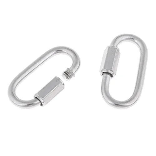 ATORSE 2 Pieces Scuba Diving Dive 316 Stainless Steel Quick Link Clip Snap Carabiner Hook Connector Gear Accessories - Strong & Durable