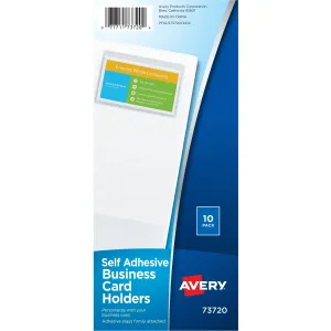Avery(R) Self-Adhesive Business Card Holders, Top-Loading, 10 Holders (73720)