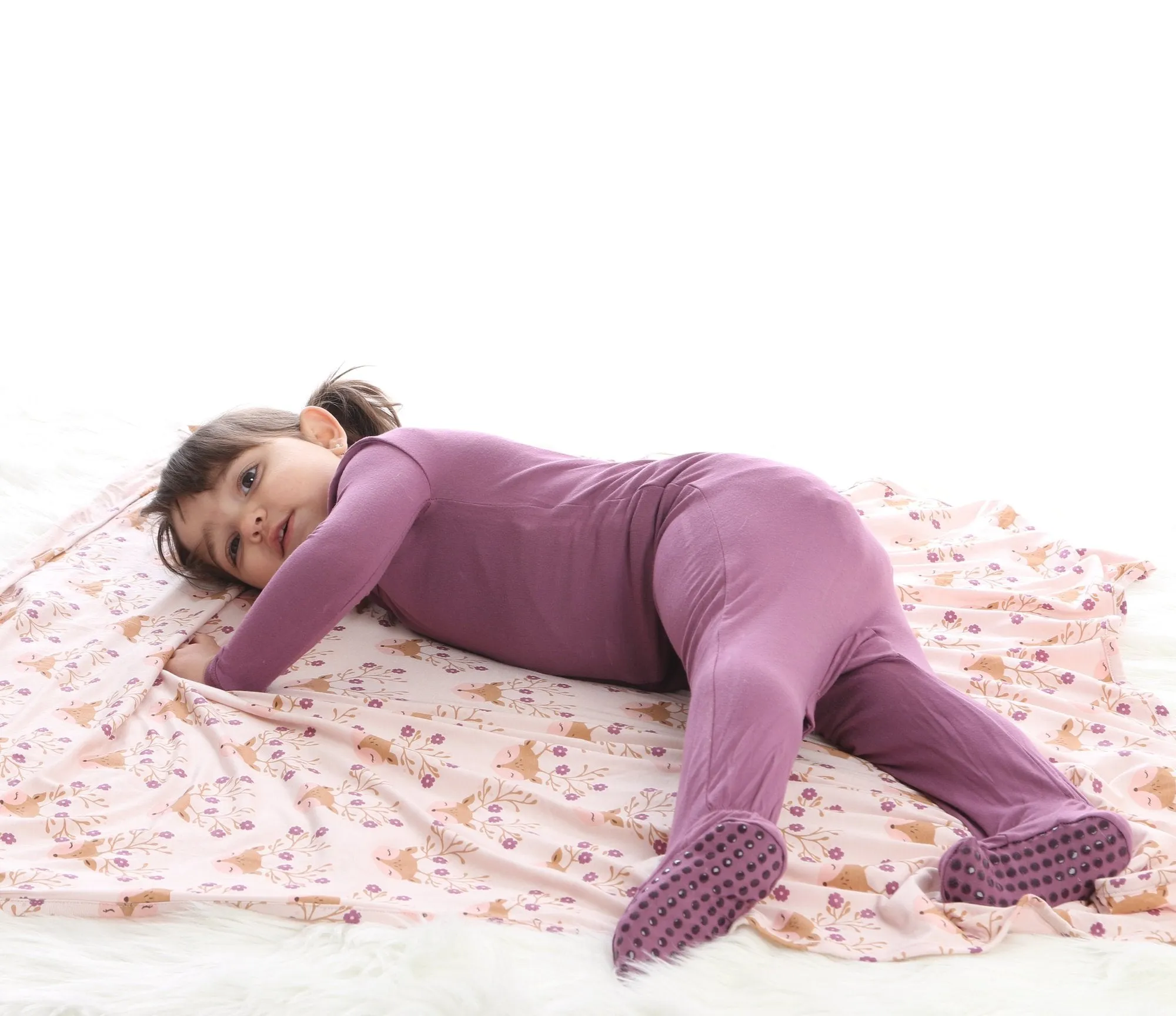 Baby's plum bamboo footed pajama