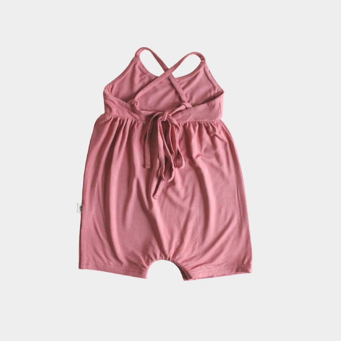 Babysprouts Tie-Back Romper in Dusty Rose