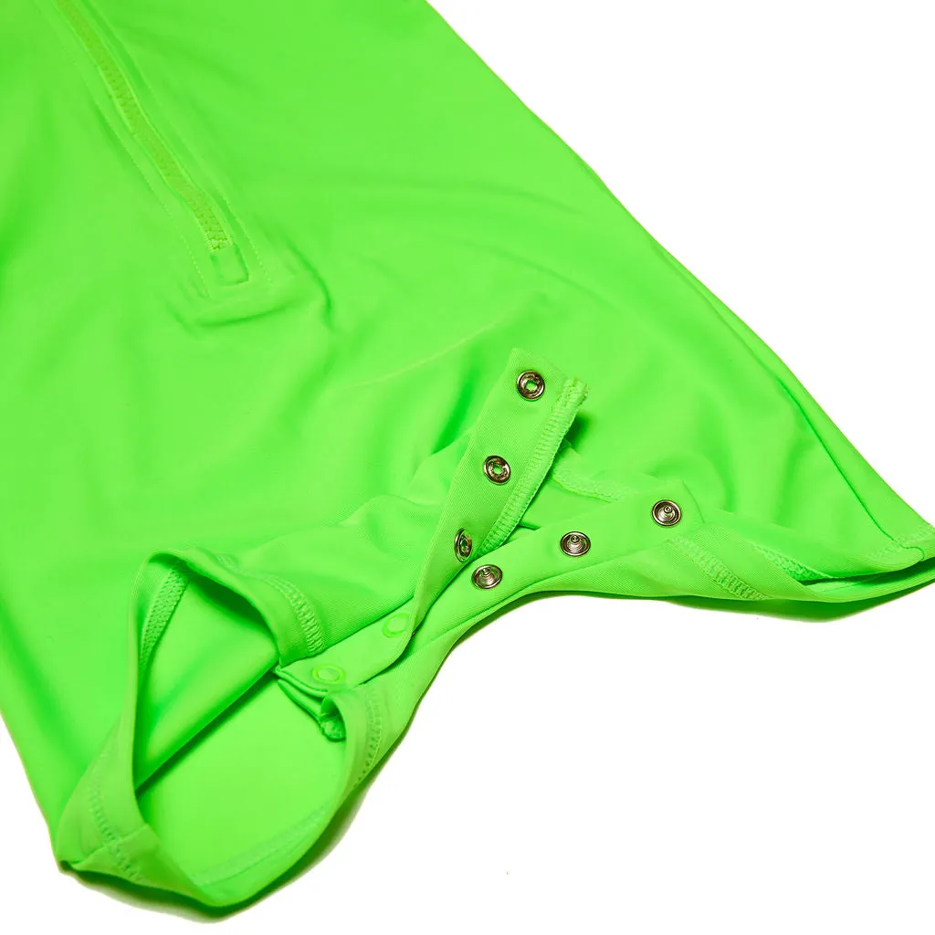Baby/Toddler Long Sleeve One Piece Swimsuit UPF 50  | Neon Green and Orange