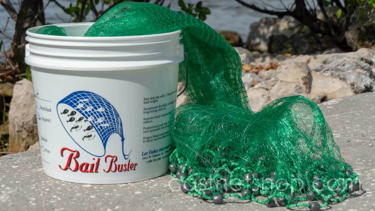 Bait Buster Bait Cast Nets CBT-BBA9, 9 ft. Radius, 1/2" Sq. Mesh