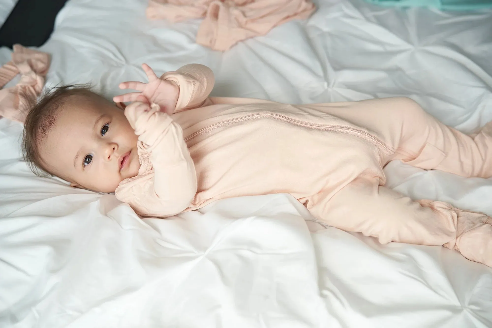 Bamboo Zip Up Footies - Blossom