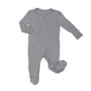 Bamboo Zip Up Footies - Pigeon