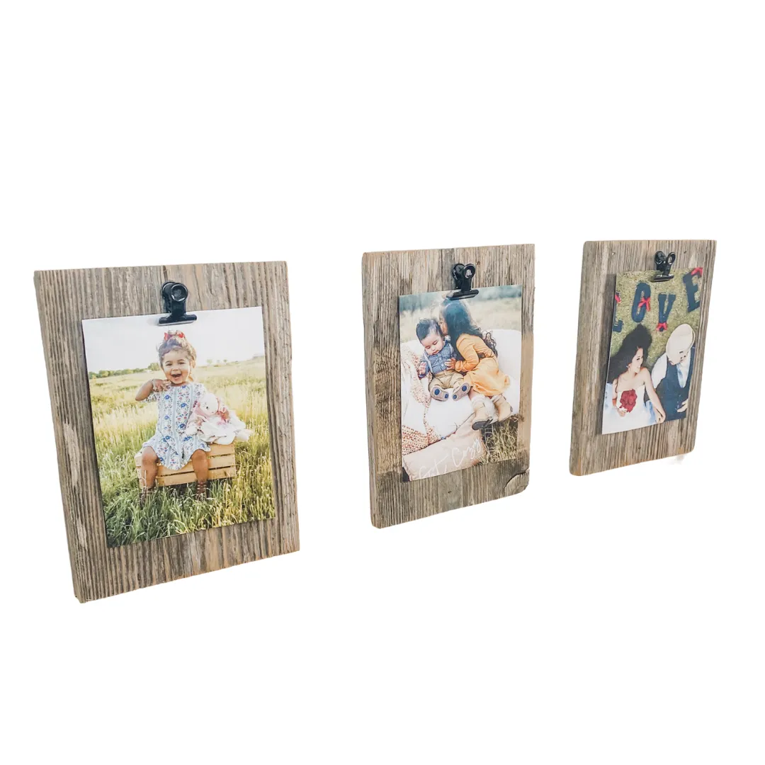 Barn Wood Photo Holder- Set of 3