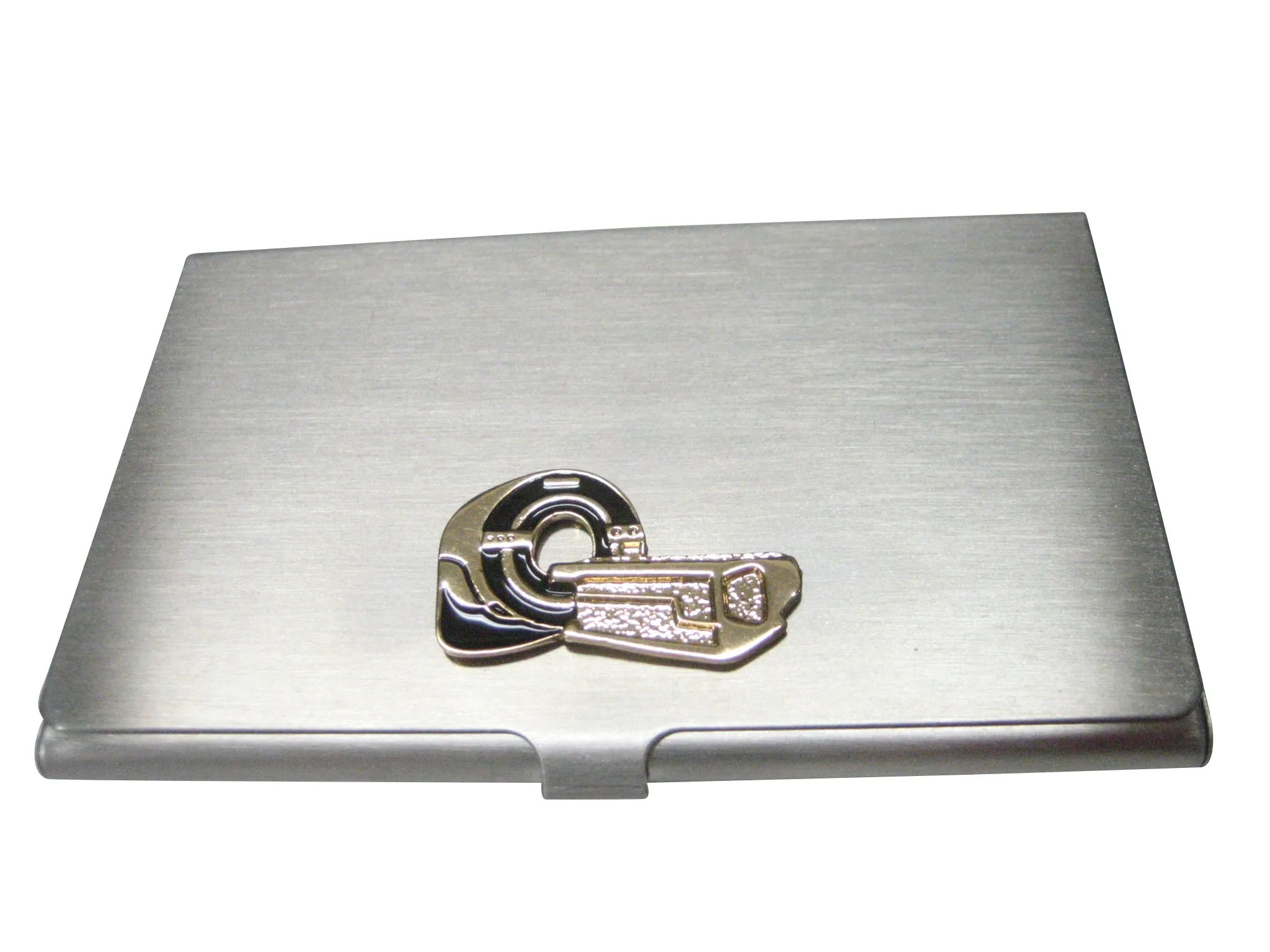 Black and Gold Toned Medical MRI Magnetic Resonance Imaging Machine Radiologist Business Card Holder