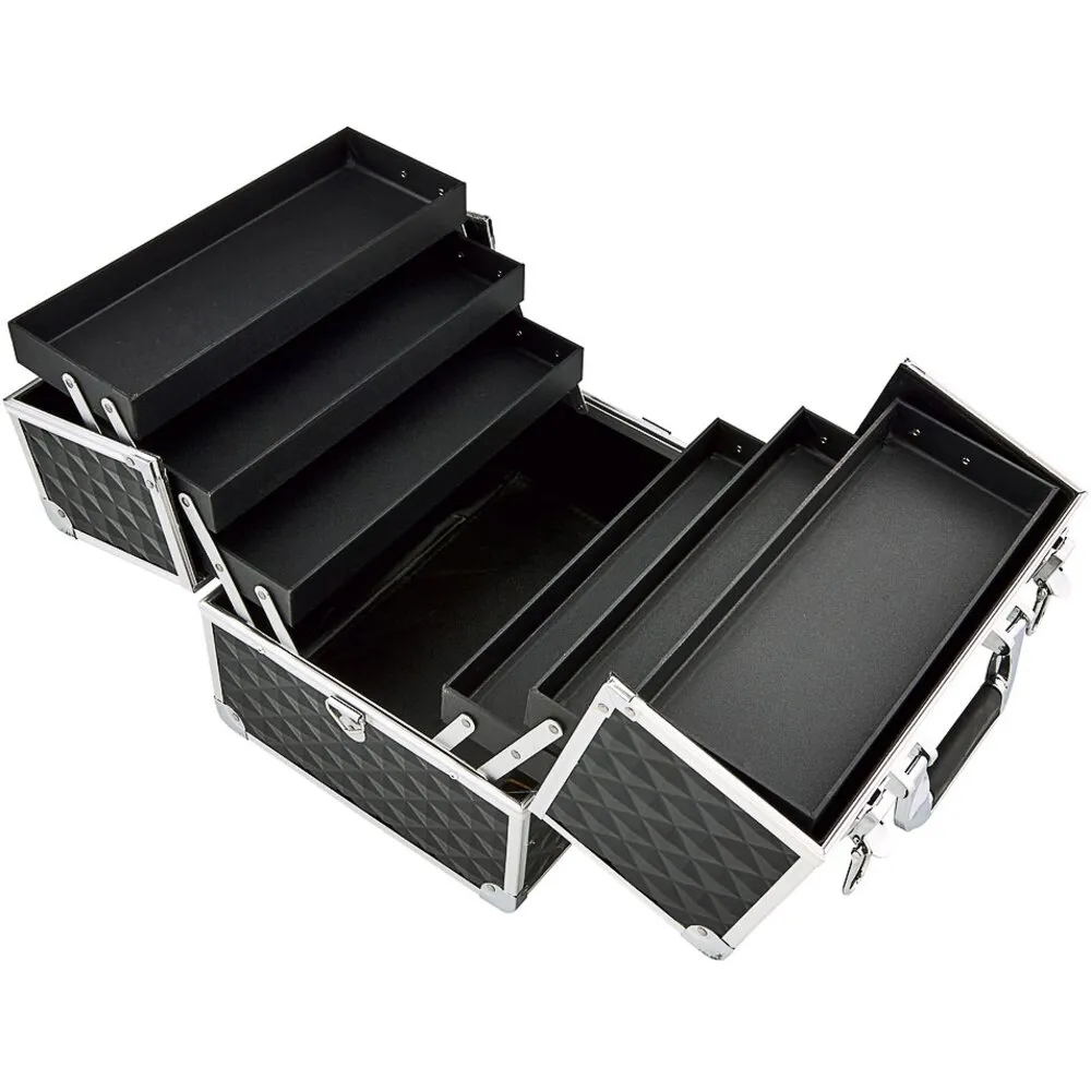 Black Large Cosmetic Train Case - Storage &amp; Organizer for Nail Tools &amp; Cosmetics - Each