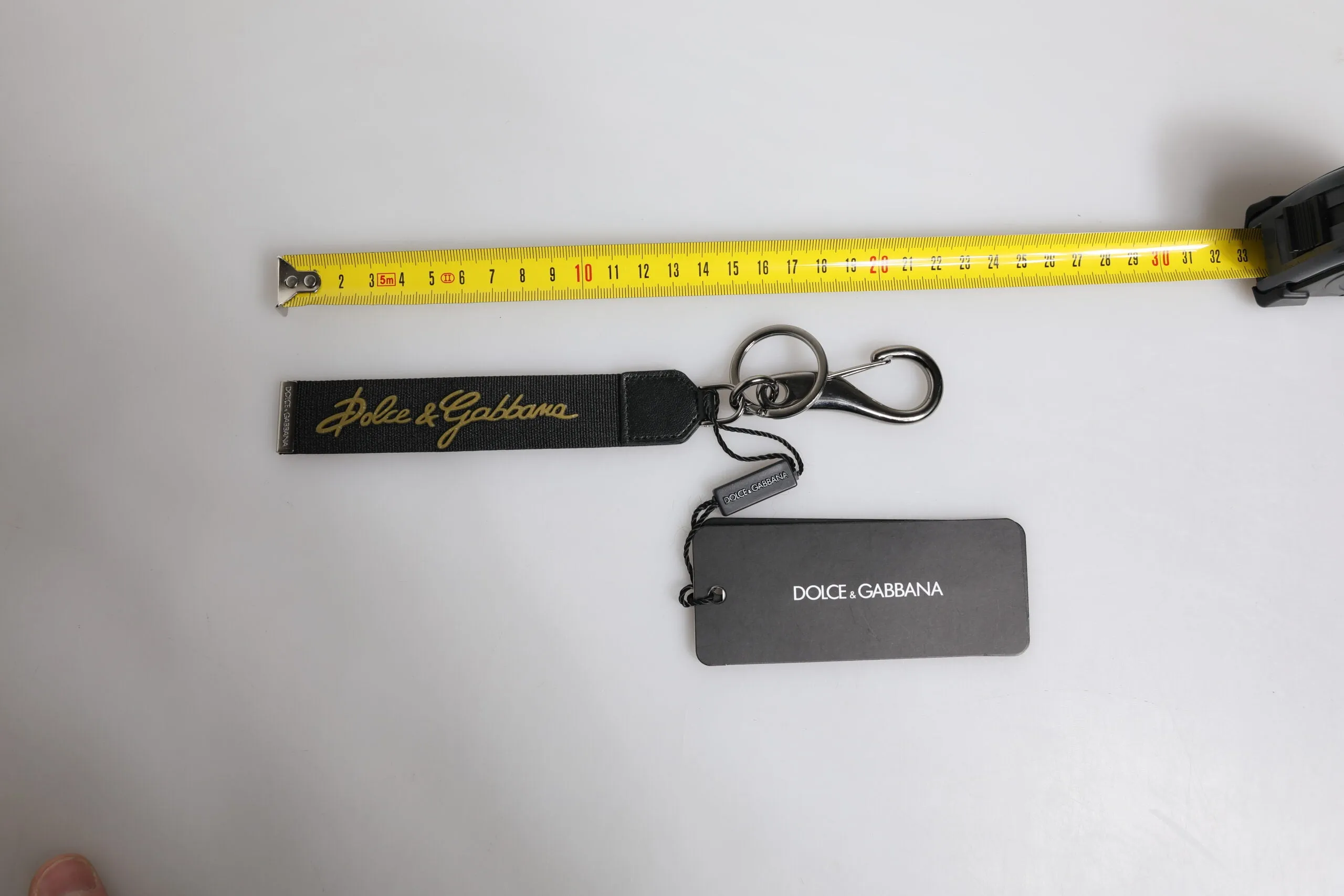 Black Logo Nylon Silver Brass Men Holder Keychain Keyring