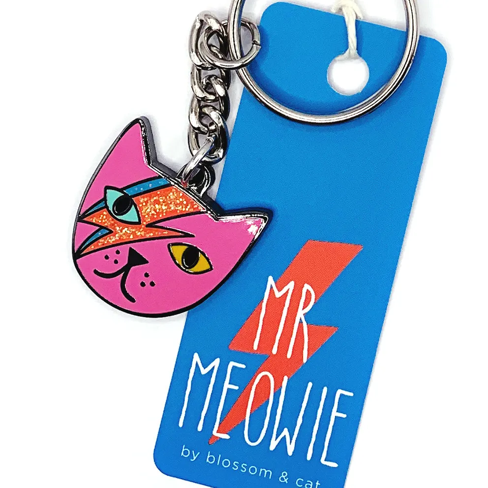Blossom and Cat Keyring · Mr Meowie · Choose Your Colour