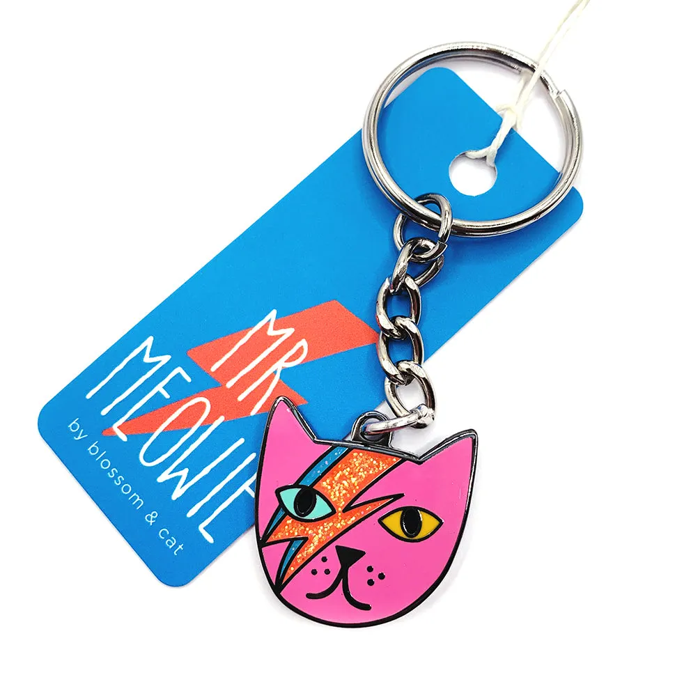 Blossom and Cat Keyring · Mr Meowie · Choose Your Colour