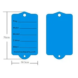 Blue Car key Tags With Rings & Pen