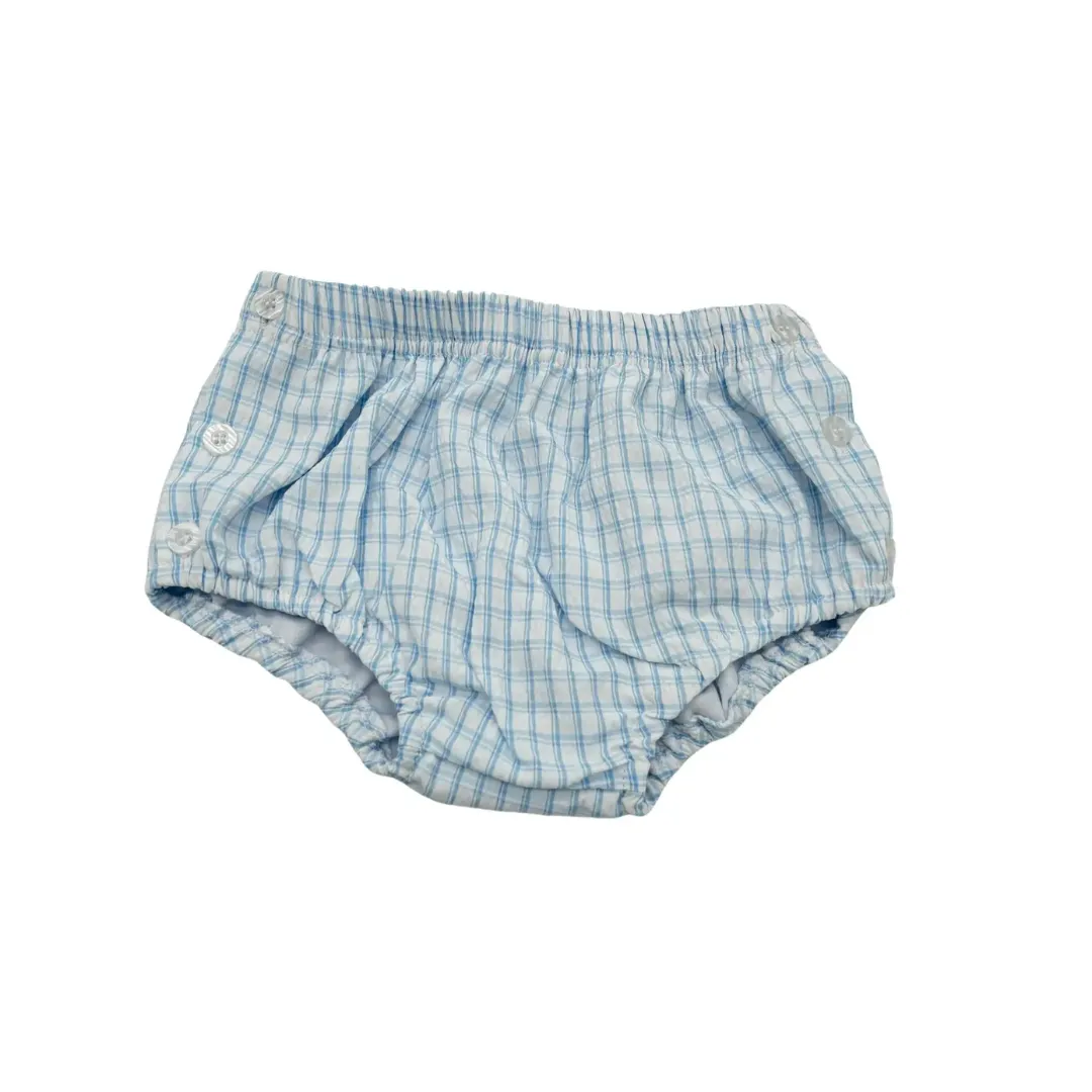 Blue Plaid Diaper Cover