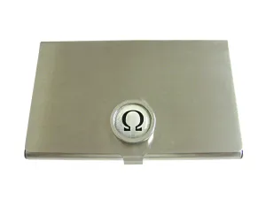 Bordered Mathematical Greek Omega Symbol Business Card Holder