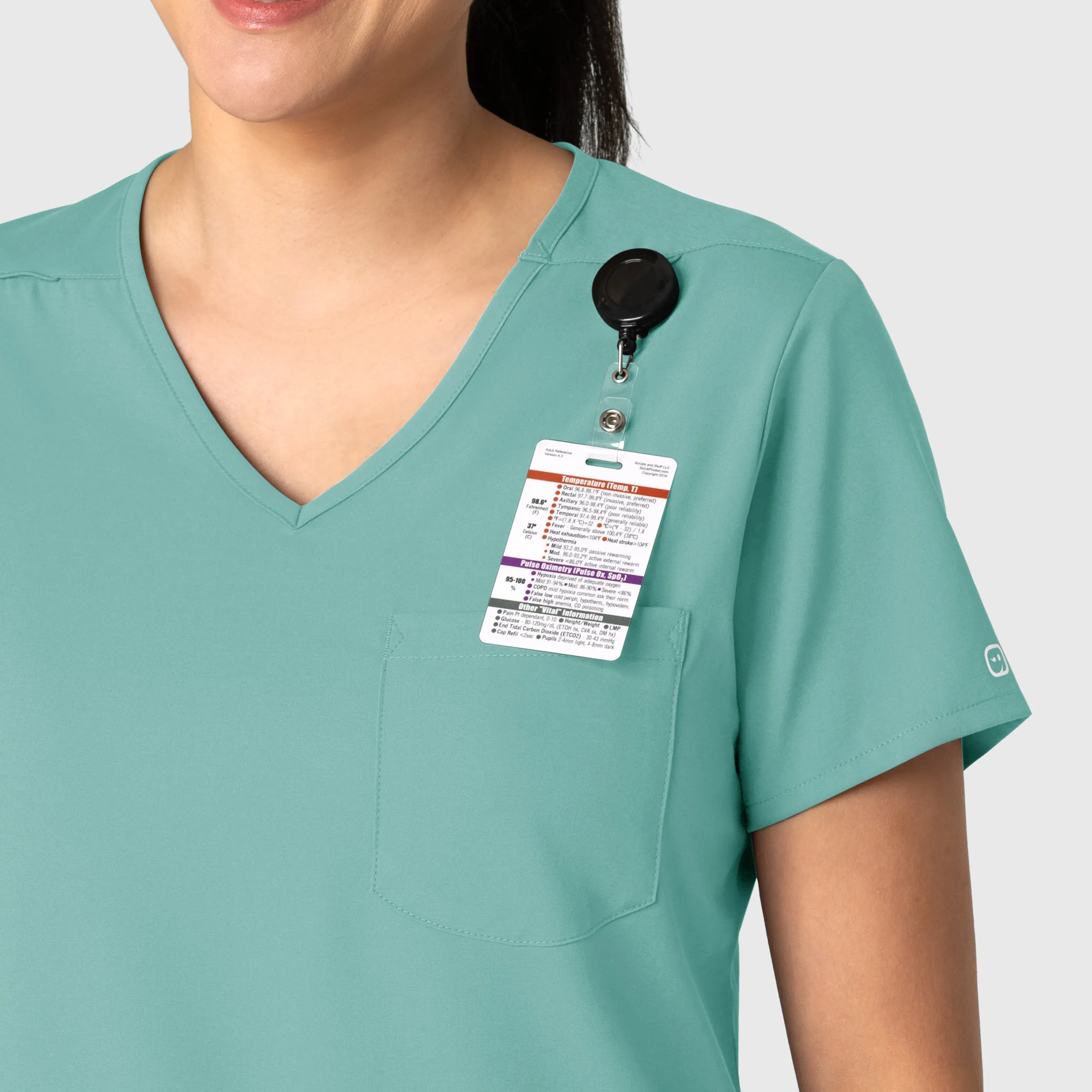 Boundless 6151 Tuck-In Scrub Top Turquoise