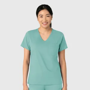 Boundless 6151 Tuck-In Scrub Top Turquoise