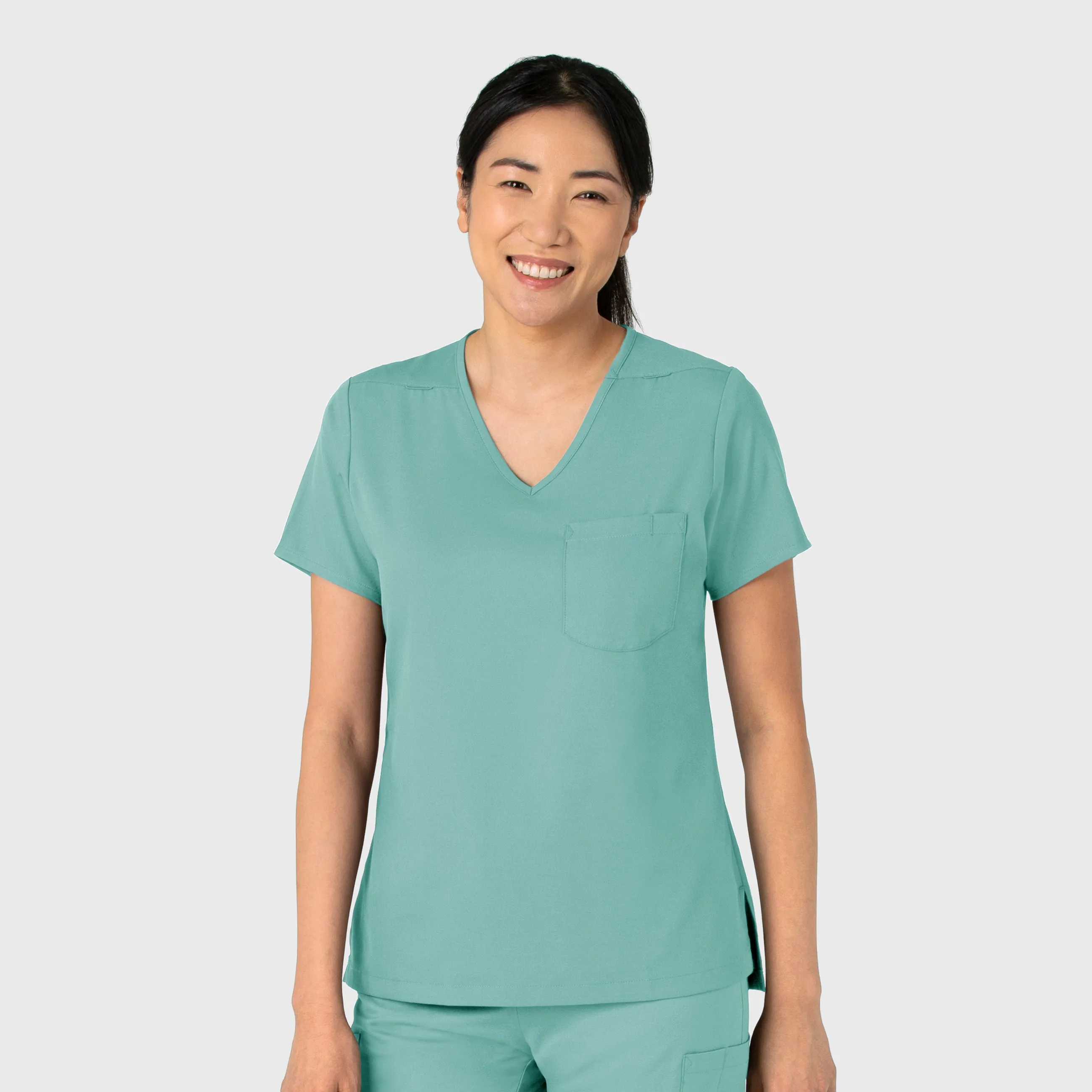 Boundless 6151 Tuck-In Scrub Top Turquoise