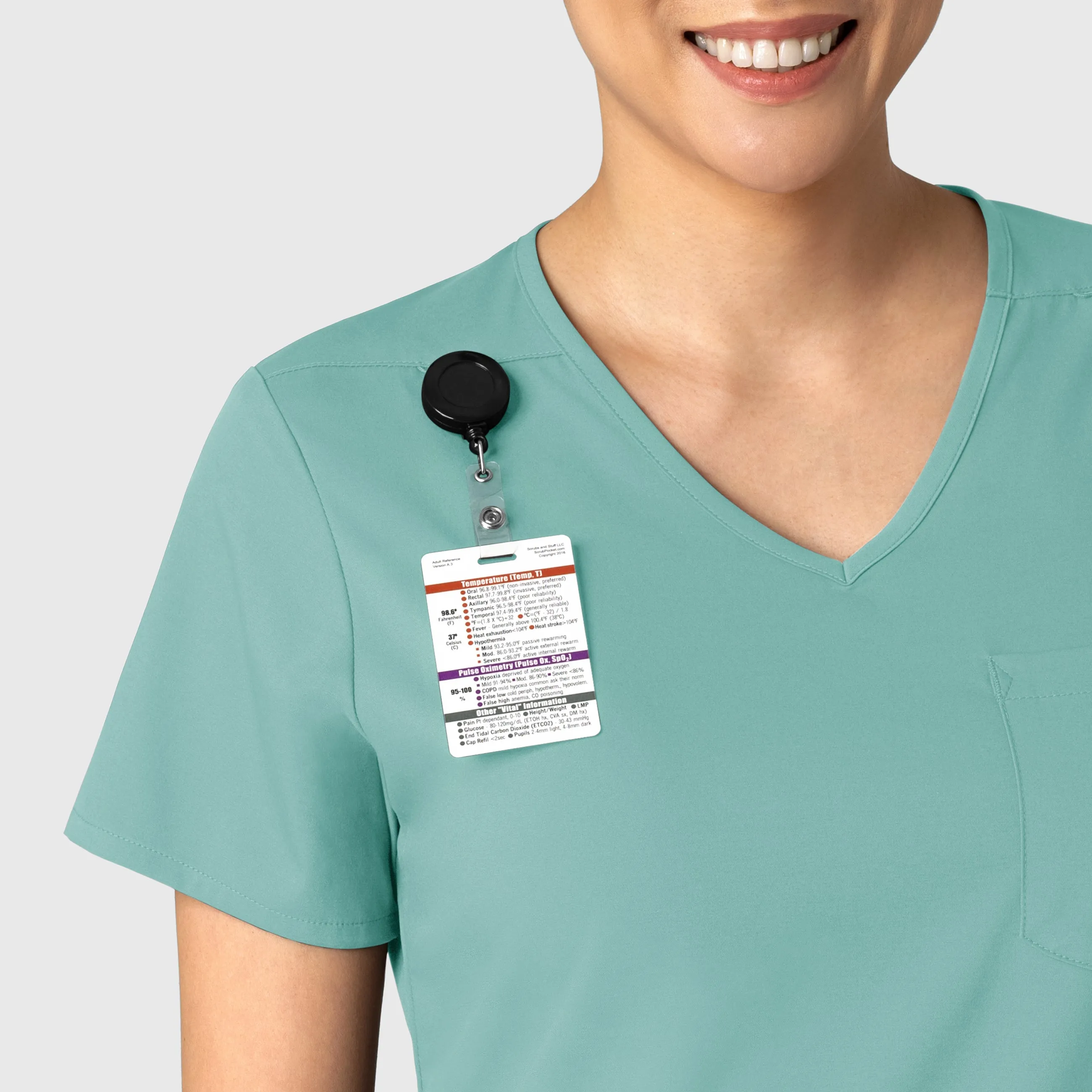 Boundless 6151 Tuck-In Scrub Top Turquoise