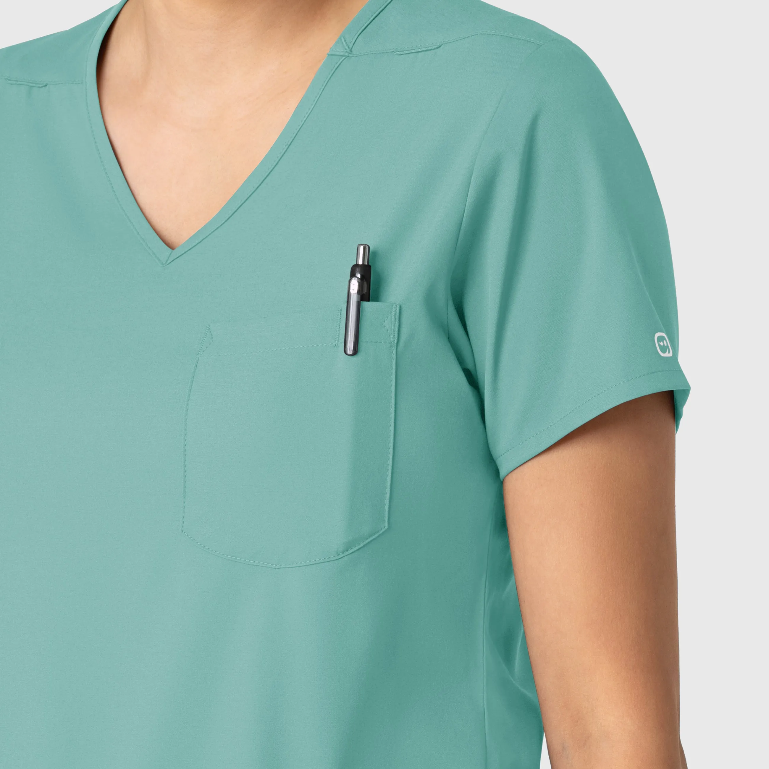Boundless 6151 Tuck-In Scrub Top Turquoise