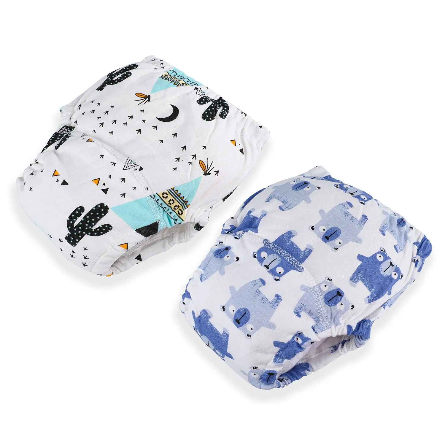 Cactus And Bear Reusable Cloth Training Pants Clothing Accessory Diaper Panty 2 Pcs - Multicolour