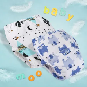 Cactus And Bear Reusable Cloth Training Pants Clothing Accessory Diaper Panty 2 Pcs - Multicolour