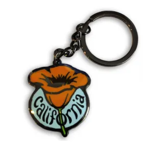 California Single Poppy Keychain