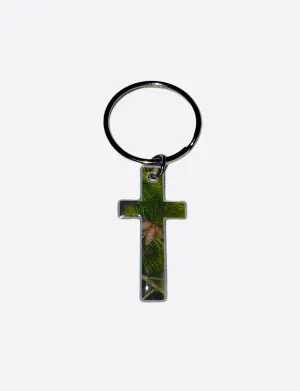 Camouflage Cross Keychain, Pine Camo
