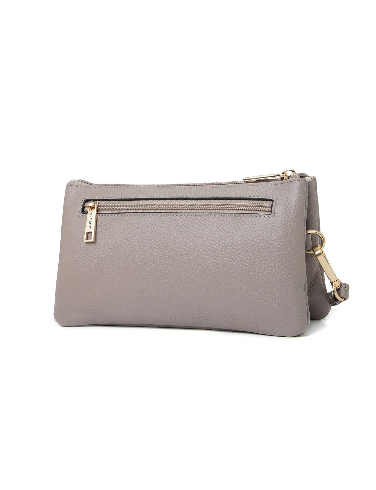 CANDICE LEATHER WALLET WITH SHOULDER STRAP- E1-0809-MOCHA- SALE