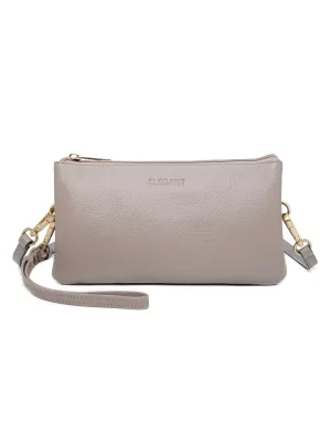 CANDICE LEATHER WALLET WITH SHOULDER STRAP- E1-0809-MOCHA- SALE