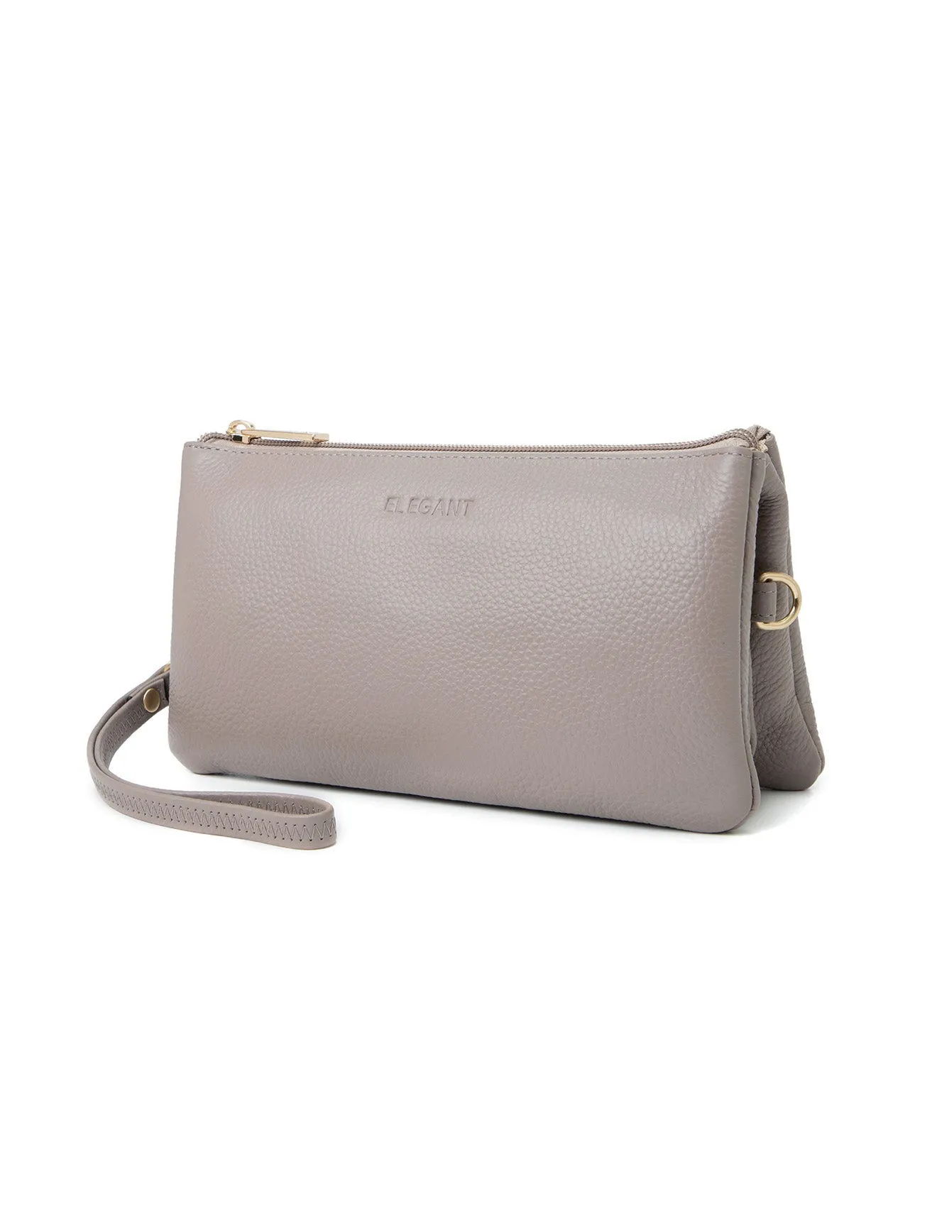 CANDICE LEATHER WALLET WITH SHOULDER STRAP- E1-0809-MOCHA- SALE