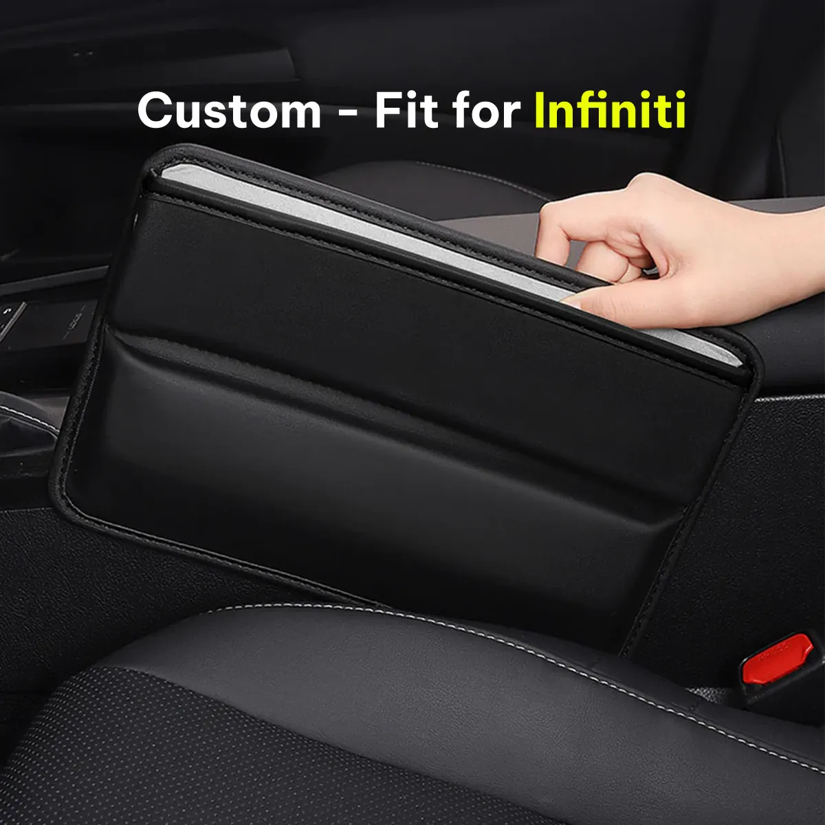 Car Seat Gap Filler Organizer, Custom-Fit For Car, Multifunctional PU Leather Console Side Pocket Organizer for Cellphones, Cards, Wallets, Keys WAIN226