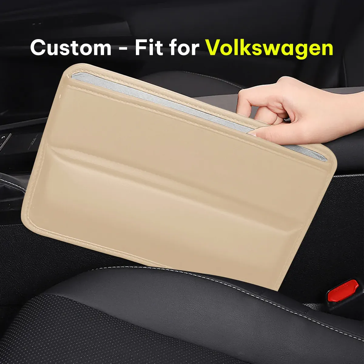 Car Seat Gap Filler Organizer, Custom-Fit For Car, Multifunctional PU Leather Console Side Pocket Organizer for Cellphones, Cards, Wallets, Keys WAMY226