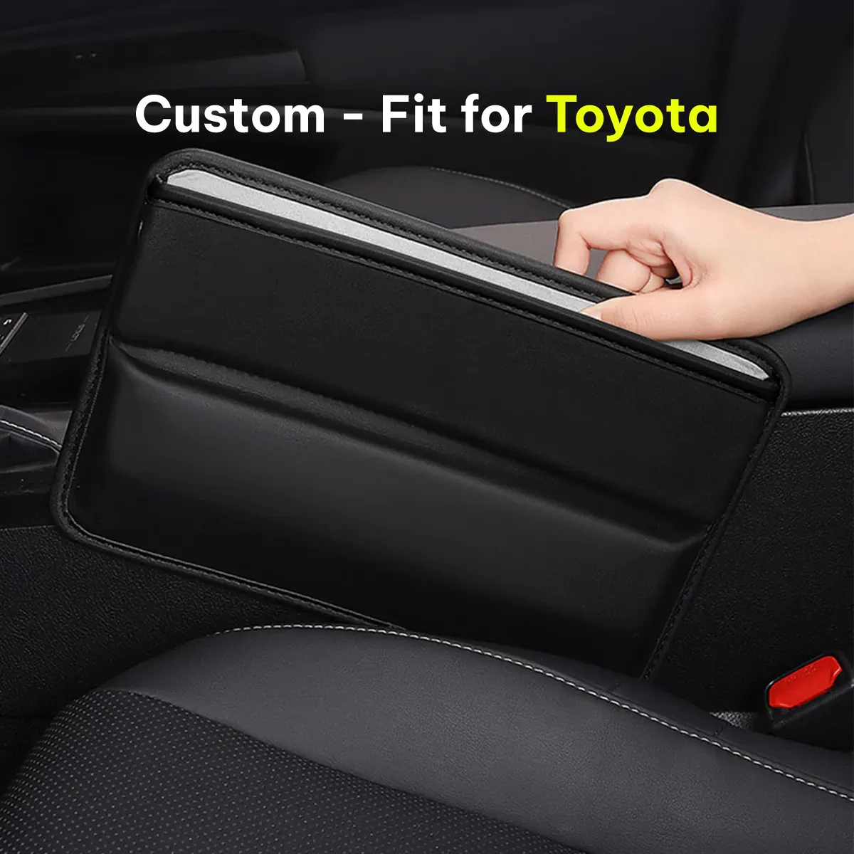 Car Seat Gap Filler Organizer, Custom-Fit For Car, Multifunctional PU Leather Console Side Pocket Organizer for Cellphones, Cards, Wallets, Keys WAPF226