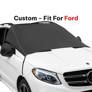 Car Windshield Snow Cover, Custom-Fit For Car, Large Windshield Cover for Ice and Snow Frost with Removable Mirror Cover Protector, Wiper Front Window Protects Windproof UV Sunshade Cover WAFD235