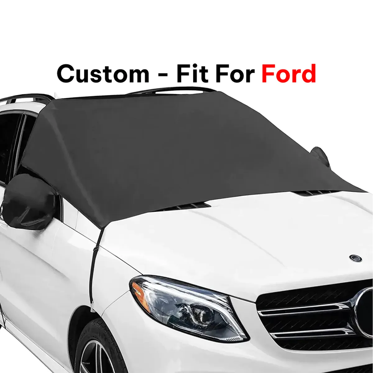 Car Windshield Snow Cover, Custom-Fit For Car, Large Windshield Cover for Ice and Snow Frost with Removable Mirror Cover Protector, Wiper Front Window Protects Windproof UV Sunshade Cover WAFD235