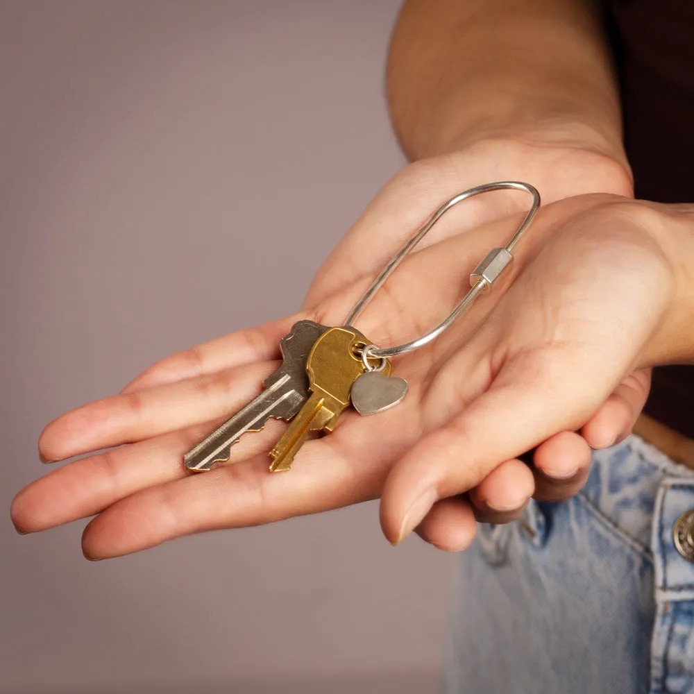 Carabiner Key Holder with Heart Charm