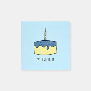 CARD BIRTHDAY -AGE 1 BLUE