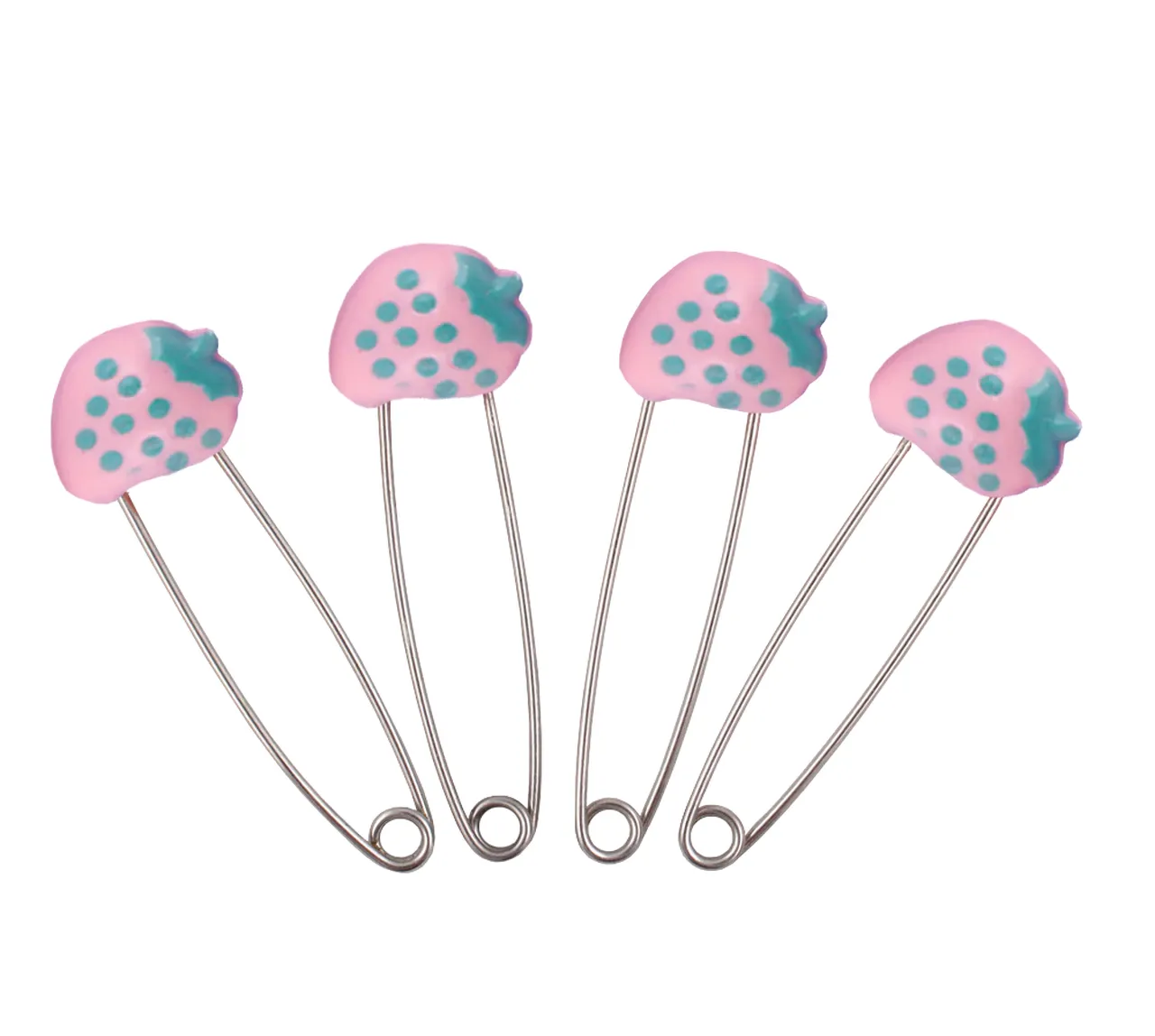 Cats & Bears & Fruits Diaper Pins - 6 Pack