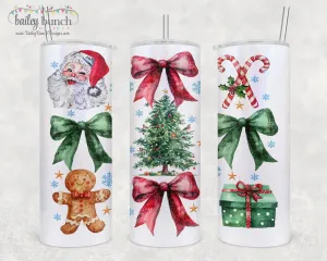 CHRISTMAS BOW COQUETTE Shimmer Glitter Tumbler TUMBLEBOWS0520
