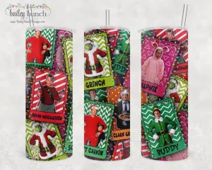 Christmas Movies Shimmer Glitter CARDS Tumbler TUMBLEMOVIECARDS0520