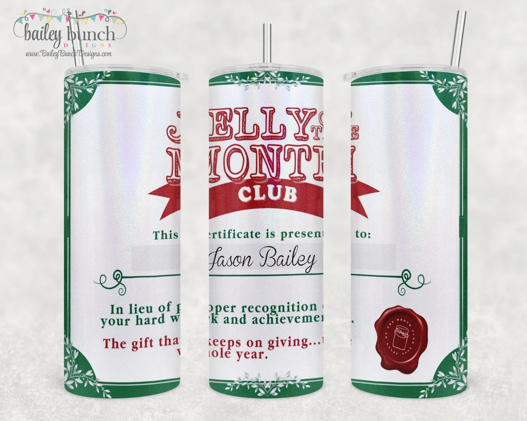Christmas Vacation JELLY OF THE MONTH CLUB Shimmer Glitter Tumbler TUMBLEJELLY0520