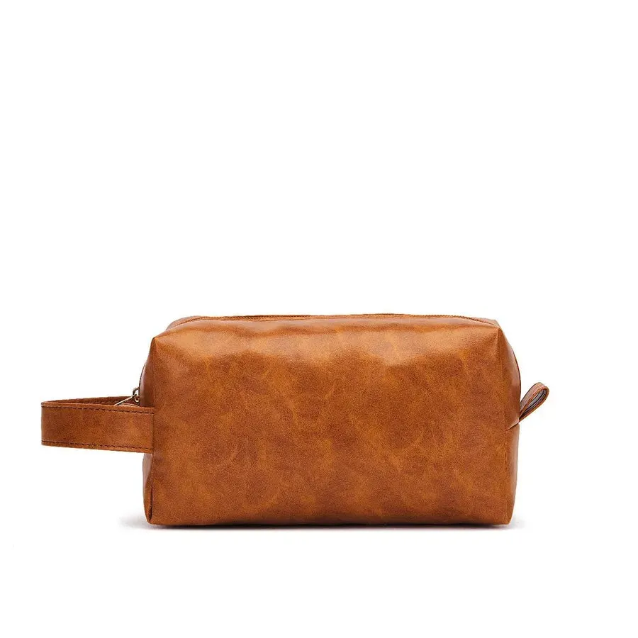 Classic Leather Zip Cosmetic Case
