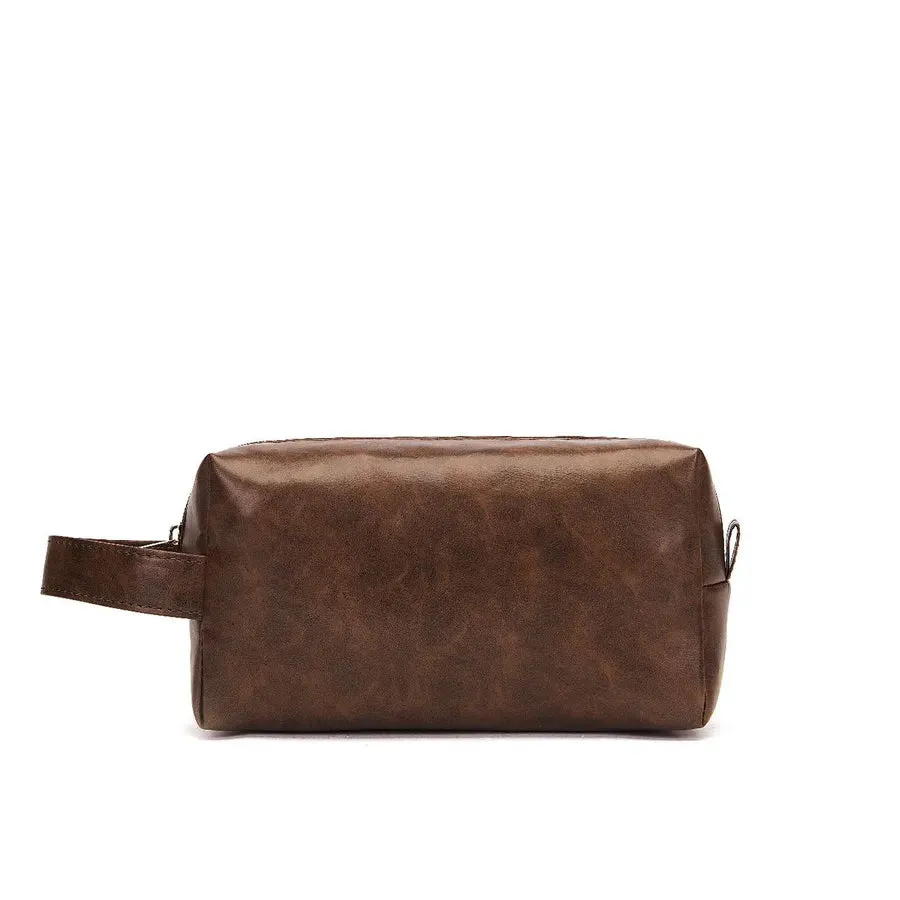 Classic Leather Zip Cosmetic Case