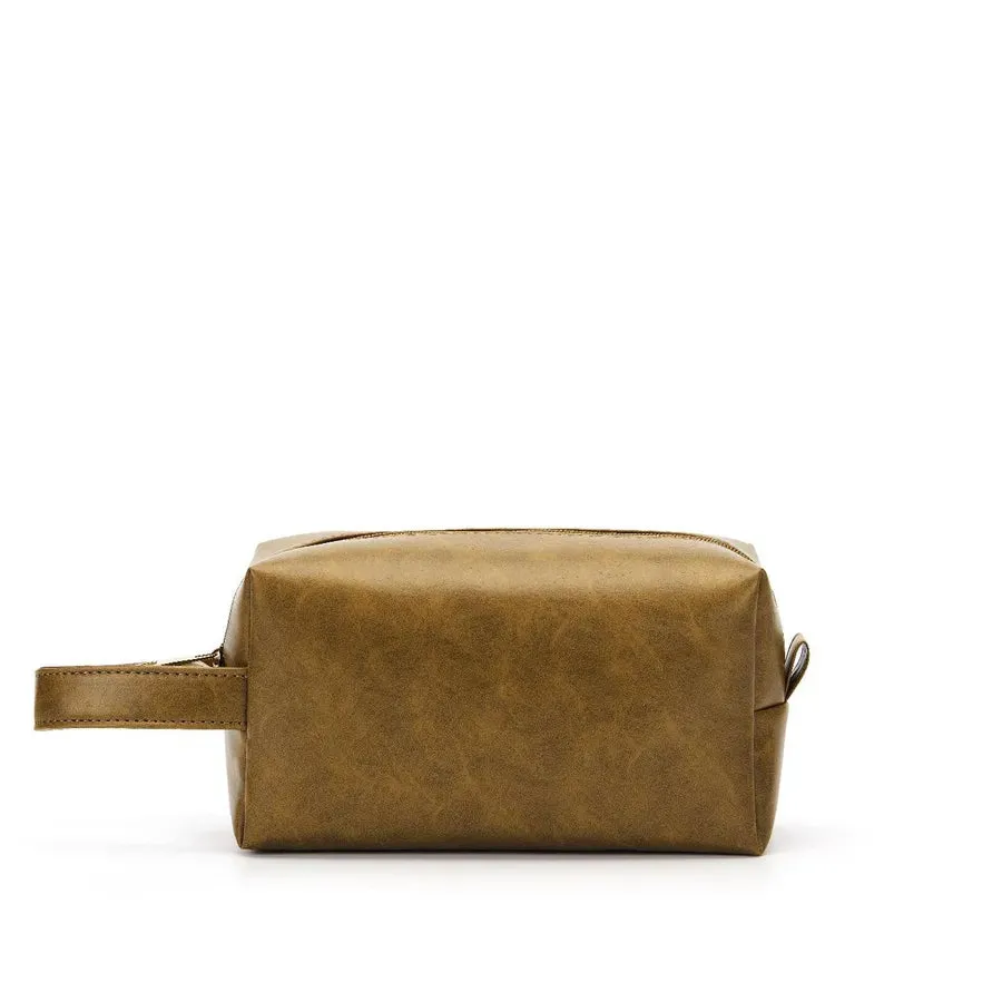 Classic Leather Zip Cosmetic Case