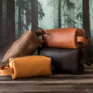 Classic Leather Zip Cosmetic Case