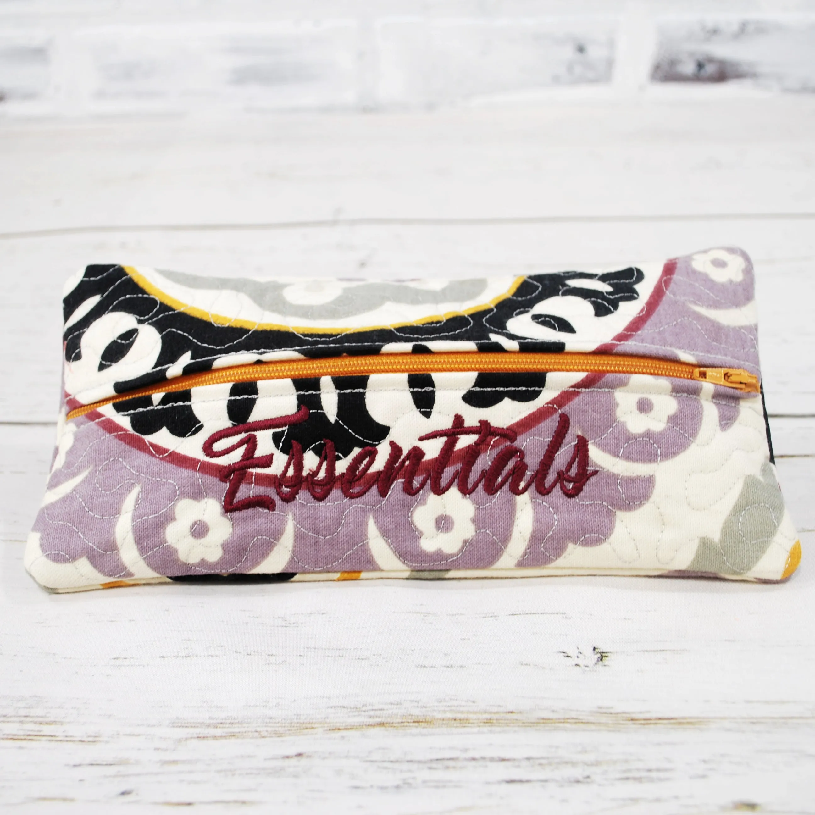 CLEARANCE Aubergine Medallian Quilted Pouch