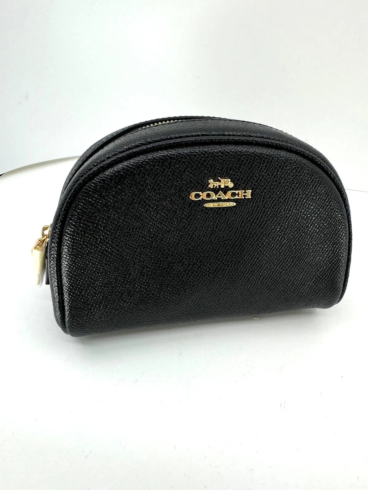 COACH CROSSGRAIN LEATHER DOME COSMETIC POUCH