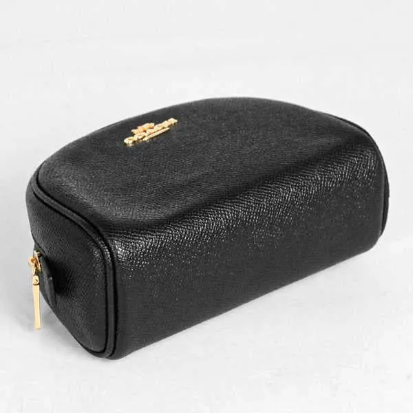 COACH CROSSGRAIN LEATHER DOME COSMETIC POUCH