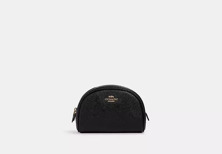 COACH CROSSGRAIN LEATHER DOME COSMETIC POUCH