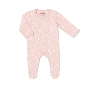 Coccoli Cotton-Modal Footie - Plants on Pink